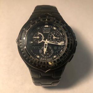 Citizen Eco-Drive Black Skyhawk Mens Wrist Watch